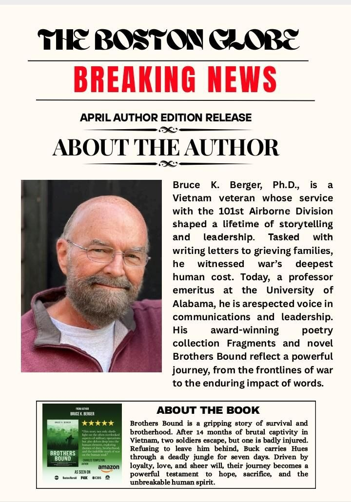 The Boston Globe Breaking News - Brothers Bound by Bruce K. Berger, Vietnam War survival story
