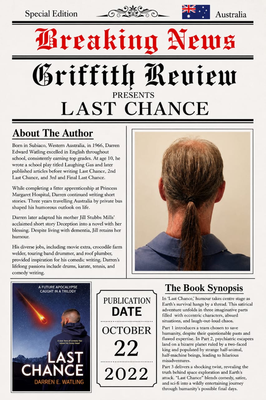 Breaking News - Last Chance by Darren E. Watling, satirical sci-fi comedy trilogy