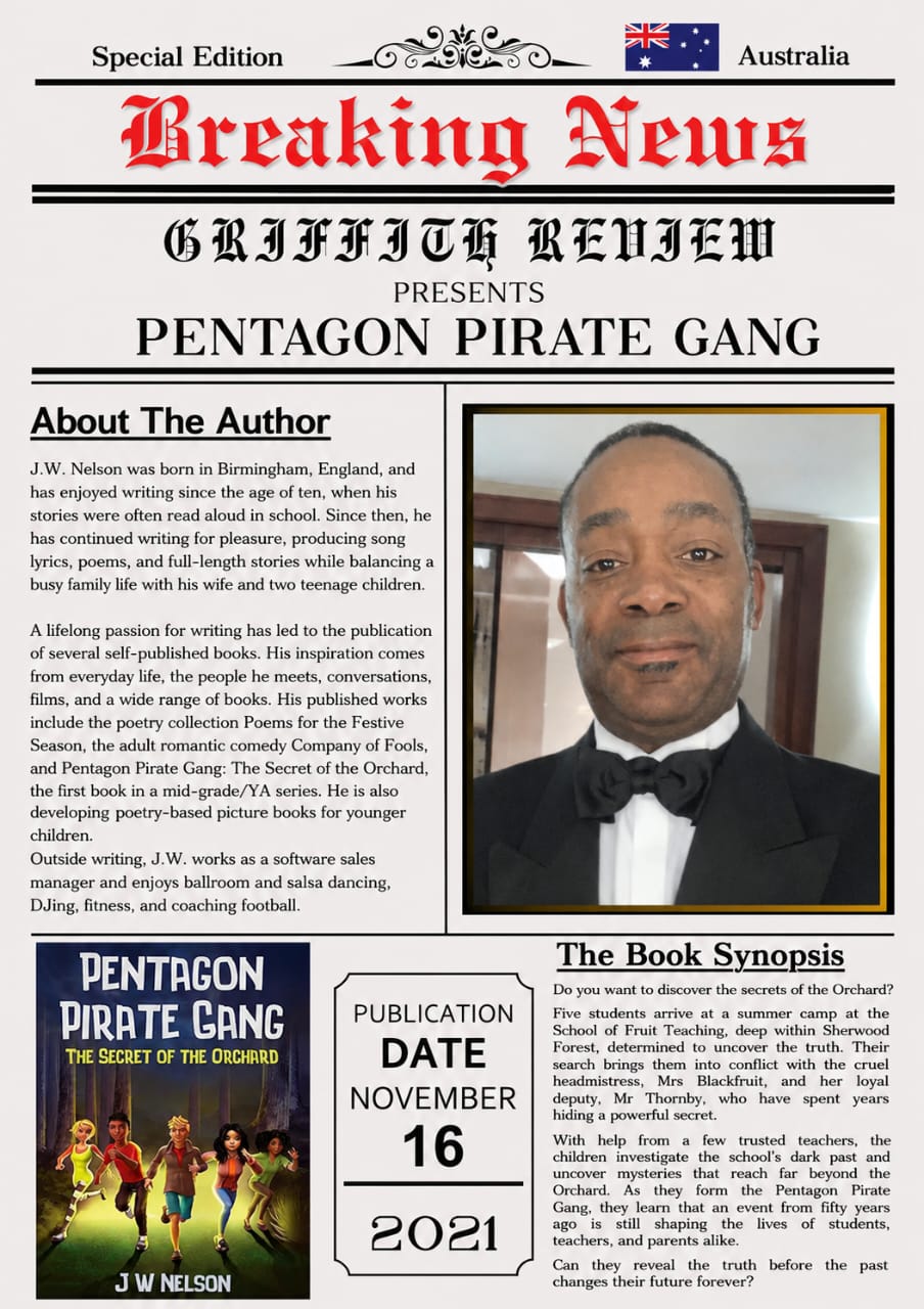 Breaking News - Pentagon Pirate Gang by J.W. Nelson, mid-grade adventure about hidden secrets in Sherwood Forest