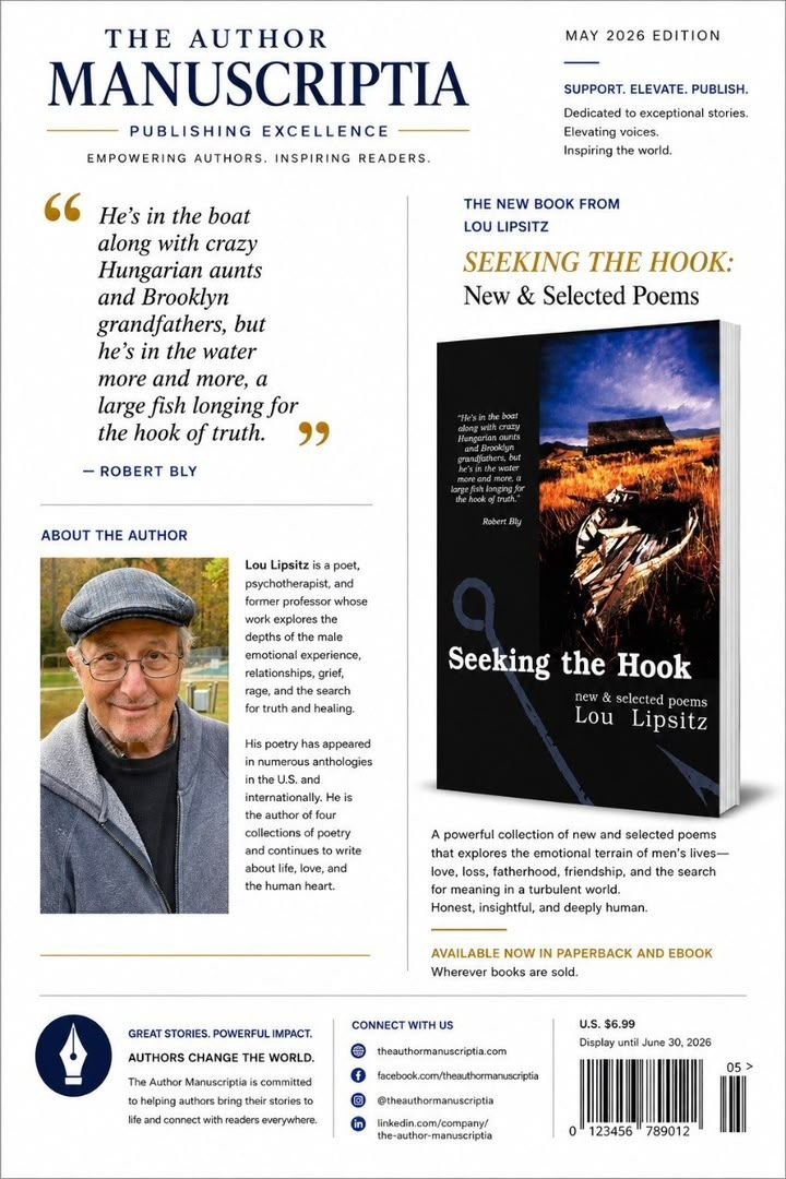 The Author Manuscriptia May 2026 edition - Seeking the Hook book announcement
